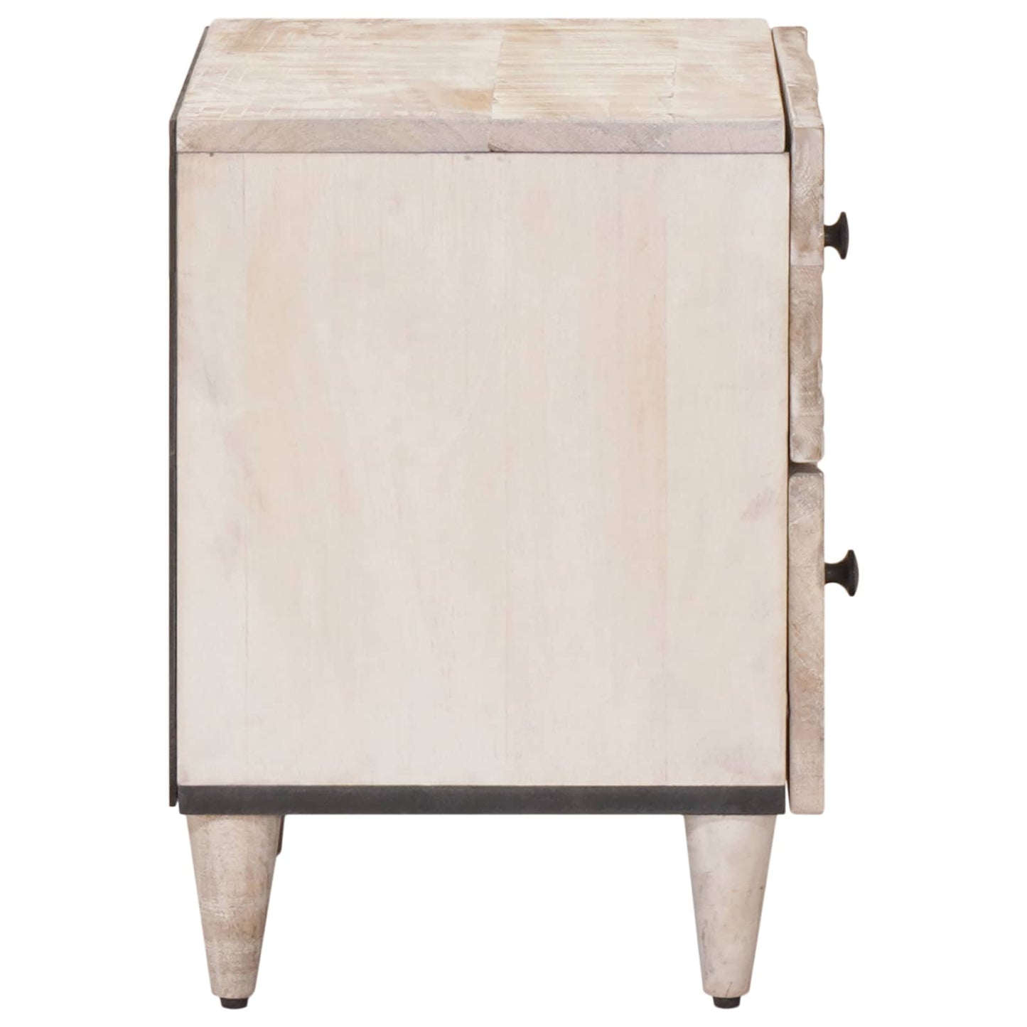 vidaXL Bedside Cabinet 2 pcs White 40 x 33.5 x 46 cm Solid Mango Wood