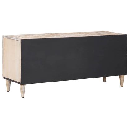 vidaXL TV Cabinet White 105 x 33.5 x 46 cm Solid Mango Wood