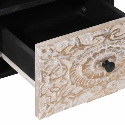 vidaXL TV Cabinet White 70 x 33.5 x 46 cm Solid Mango Wood
