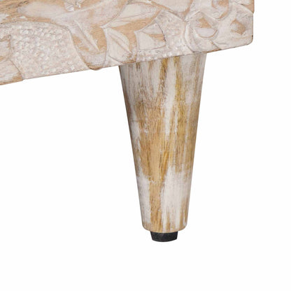 vidaXL TV Cabinet White 70 x 33.5 x 46 cm Solid Mango Wood