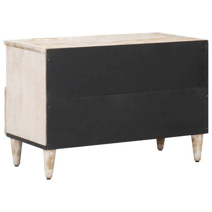 vidaXL TV Cabinet White 70 x 33.5 x 46 cm Solid Mango Wood