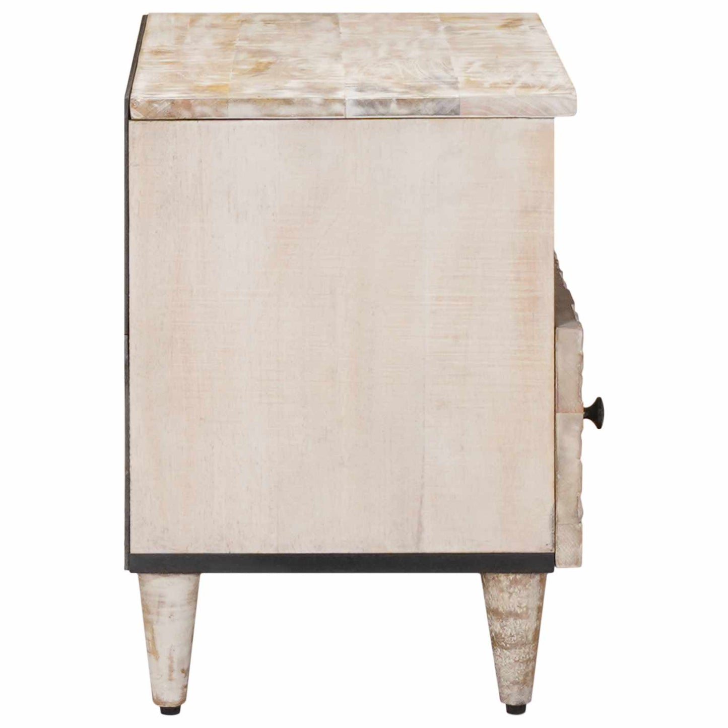vidaXL TV Cabinet White 70 x 33.5 x 46 cm Solid Mango Wood