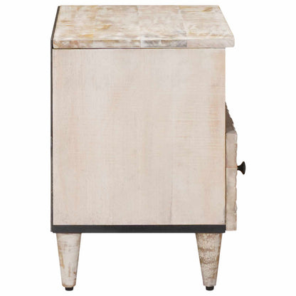 vidaXL TV Cabinet White 70 x 33.5 x 46 cm Solid Mango Wood