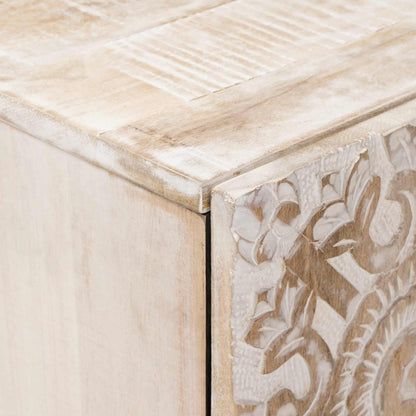 vidaXL Storage Sideboard White 60 x 33.5 x 75 cm Solid Mango Wood