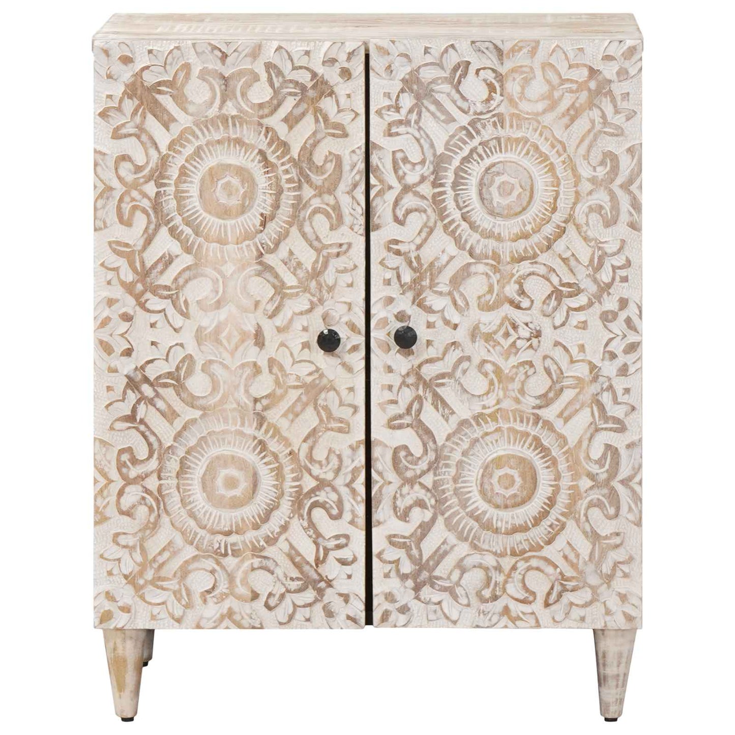 vidaXL Storage Sideboard White 60 x 33.5 x 75 cm Solid Mango Wood