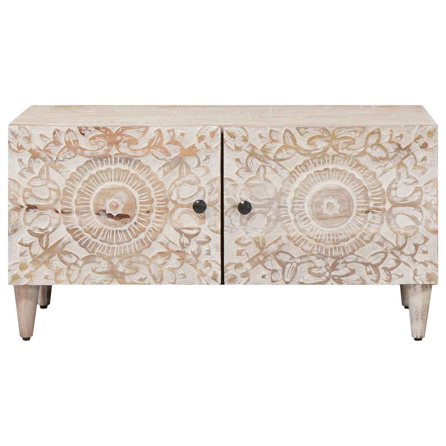 vidaXL Coffee Table White 80 x 50 x 40 cm Solid Mango Wood