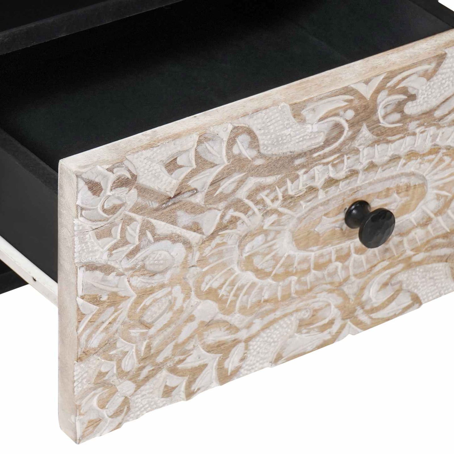 vidaXL Bed cabinet 2 pcs White 40 x 33 x 46 cm Solid Mango Wood