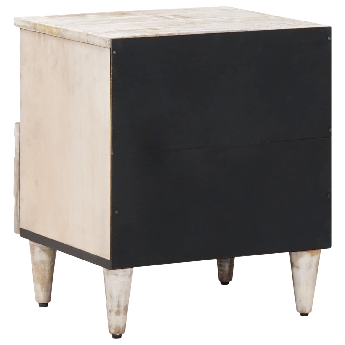 vidaXL Bed cabinet 2 pcs White 40 x 33 x 46 cm Solid Mango Wood