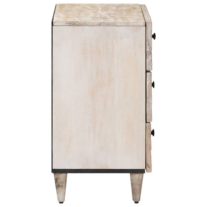 vidaXL Bed cabinet with Drawer White 50 x 33 x 60 cm Solid Mango Wood