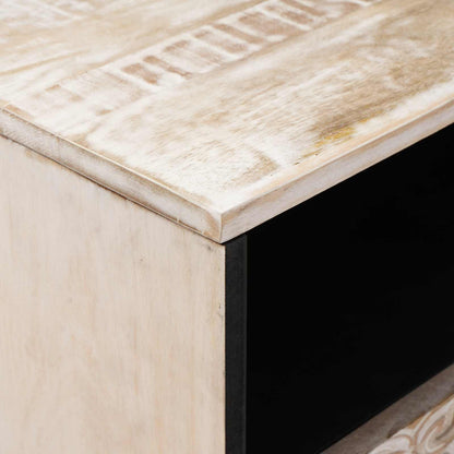 vidaXL Bed cabinet with Drawer White 50 x 33 x 60 cm Solid Mango Wood