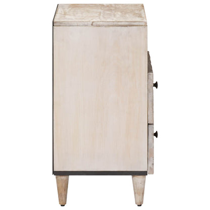 vidaXL Bed cabinet with Drawer White 50 x 33 x 60 cm Solid Mango Wood