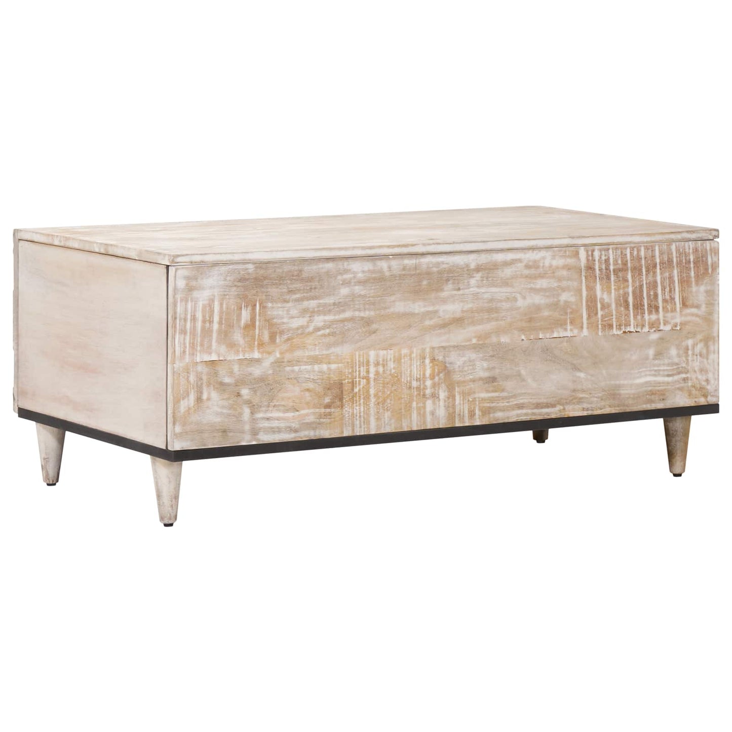 vidaXL Coffee Table White 100 x 54 x 40 cm Solid Mango Wood