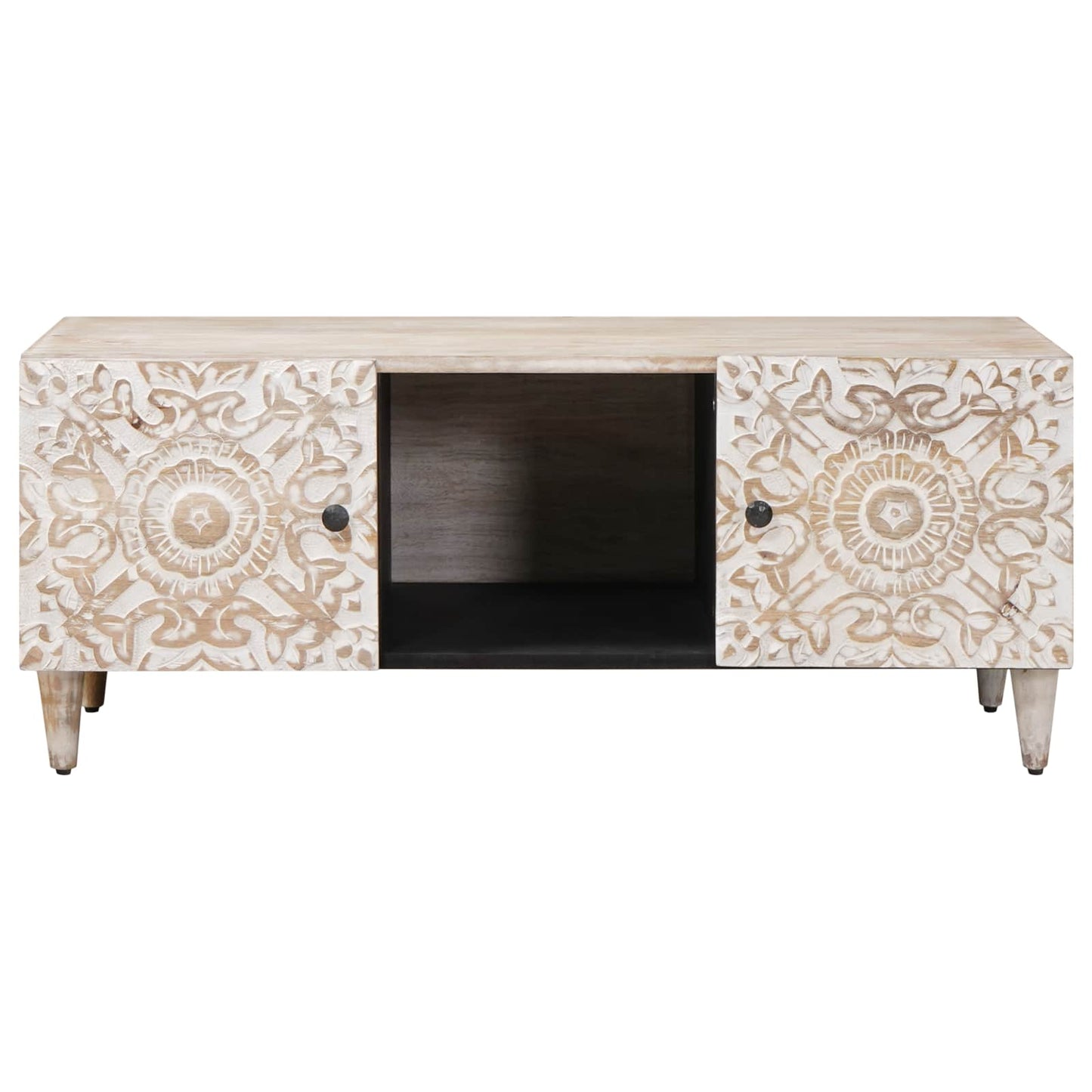 vidaXL Coffee Table White 100 x 54 x 40 cm Solid Mango Wood