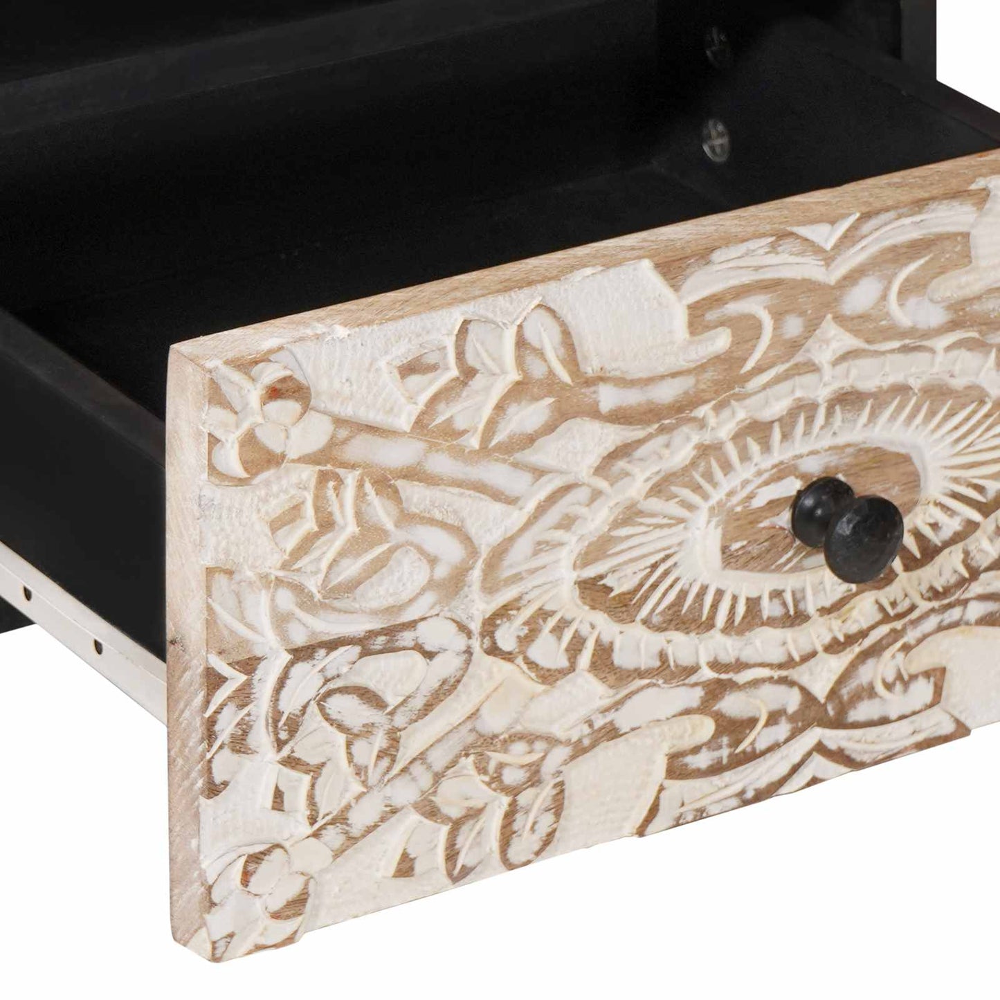 vidaXL Coffee Table with Drawer White 80 x 54 x 40 cm Solid Mango Wood