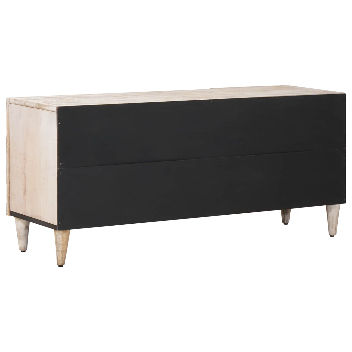 vidaXL TV Cabinet with Door White 105 x 33.5 x 46 cm Solid Mango Wood