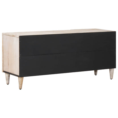 vidaXL TV Cabinet with Door White 105 x 33.5 x 46 cm Solid Mango Wood