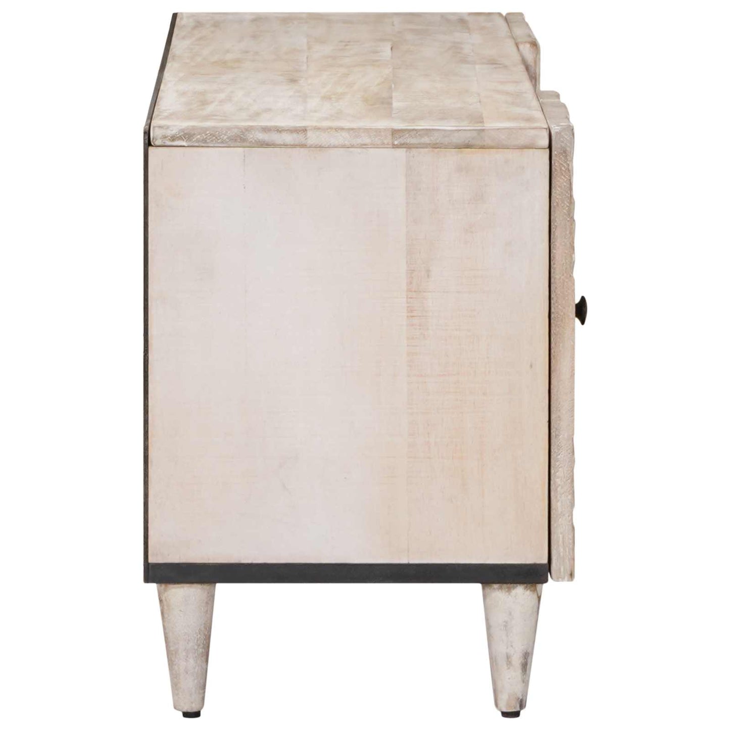 vidaXL TV Cabinet with Door White 105 x 33.5 x 46 cm Solid Mango Wood