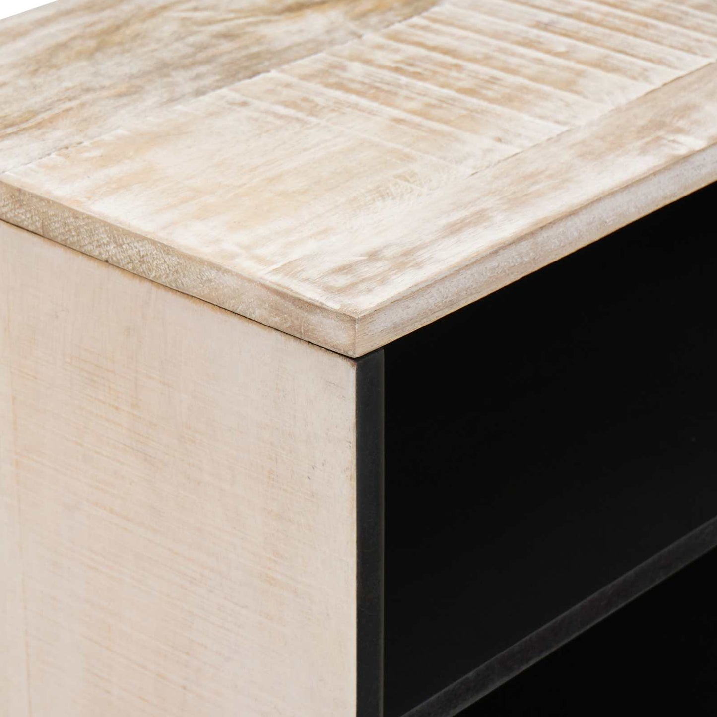 vidaXL TV Cabinet with Shelf White 80 x 31.5 x 46 cm Solid Mango Wood