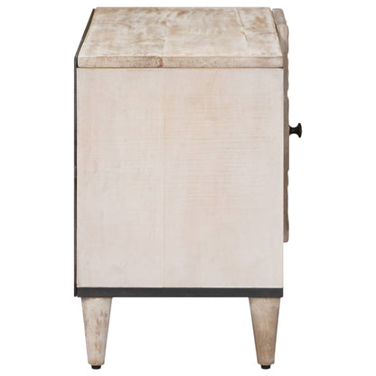 vidaXL TV Cabinet with Shelf White 80 x 31.5 x 46 cm Solid Mango Wood