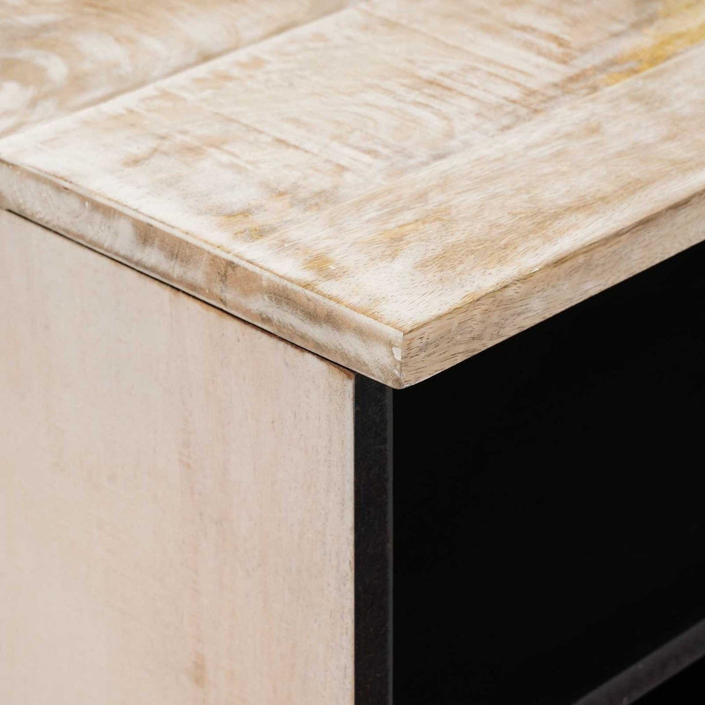 vidaXL TV Cabinet with Shelf White 100 x 33.5 x 46 cm Solid Mango Wood