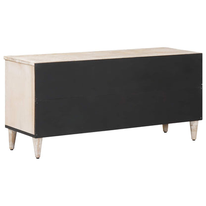 vidaXL TV Cabinet with Shelf White 100 x 33.5 x 46 cm Solid Mango Wood