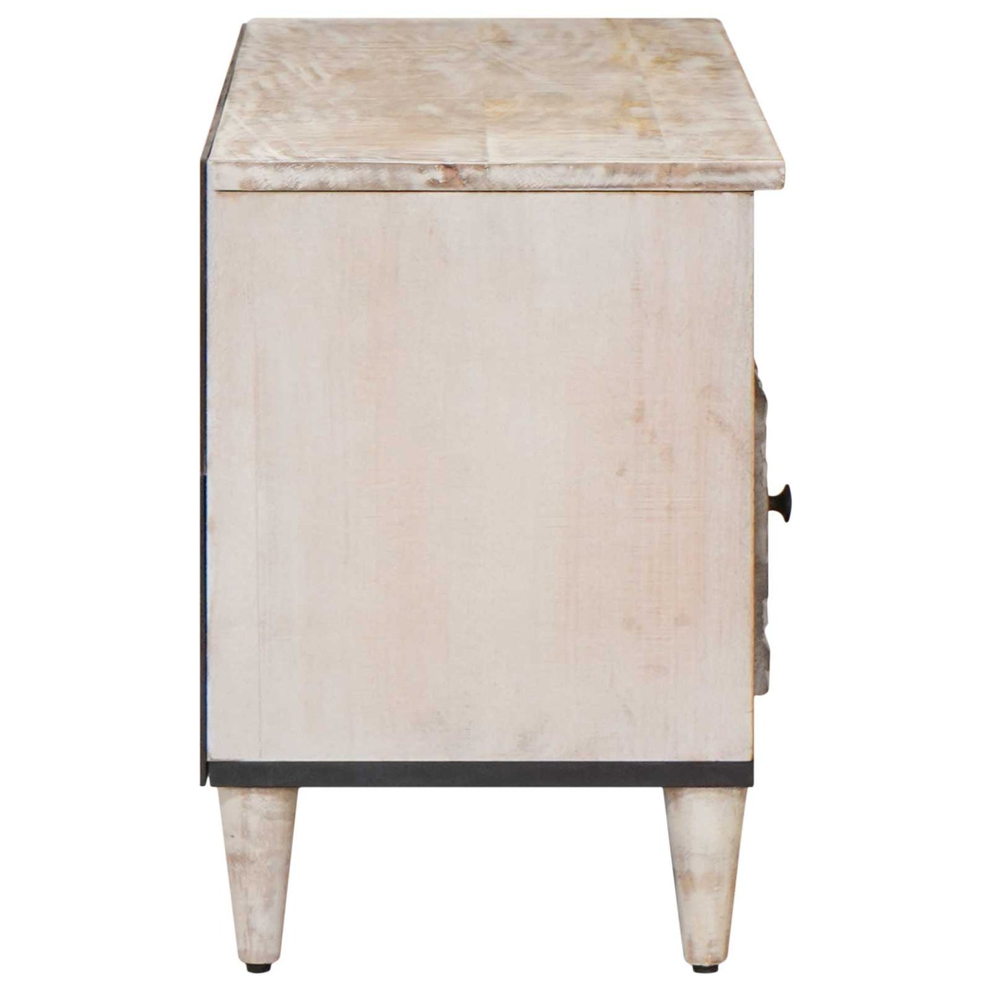 vidaXL TV Cabinet with Shelf White 100 x 33.5 x 46 cm Solid Mango Wood