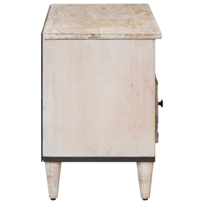 vidaXL TV Cabinet with Shelf White 100 x 33.5 x 46 cm Solid Mango Wood