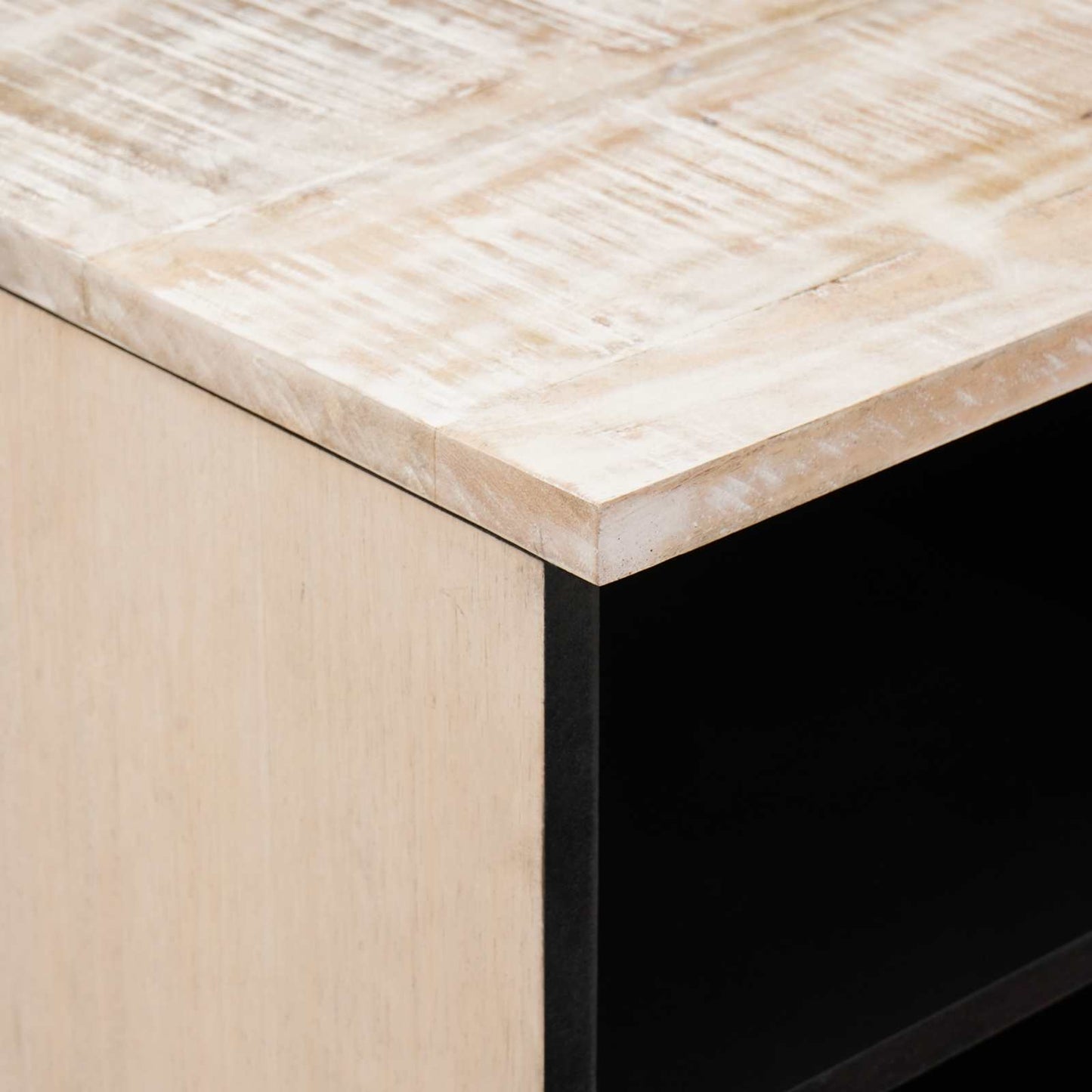vidaXL TV Cabinet with Drawer White 80 x 33.5 x 46 cm Solid Mango Wood
