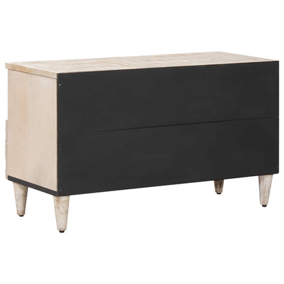 vidaXL TV Cabinet with Drawer White 80 x 33.5 x 46 cm Solid Mango Wood