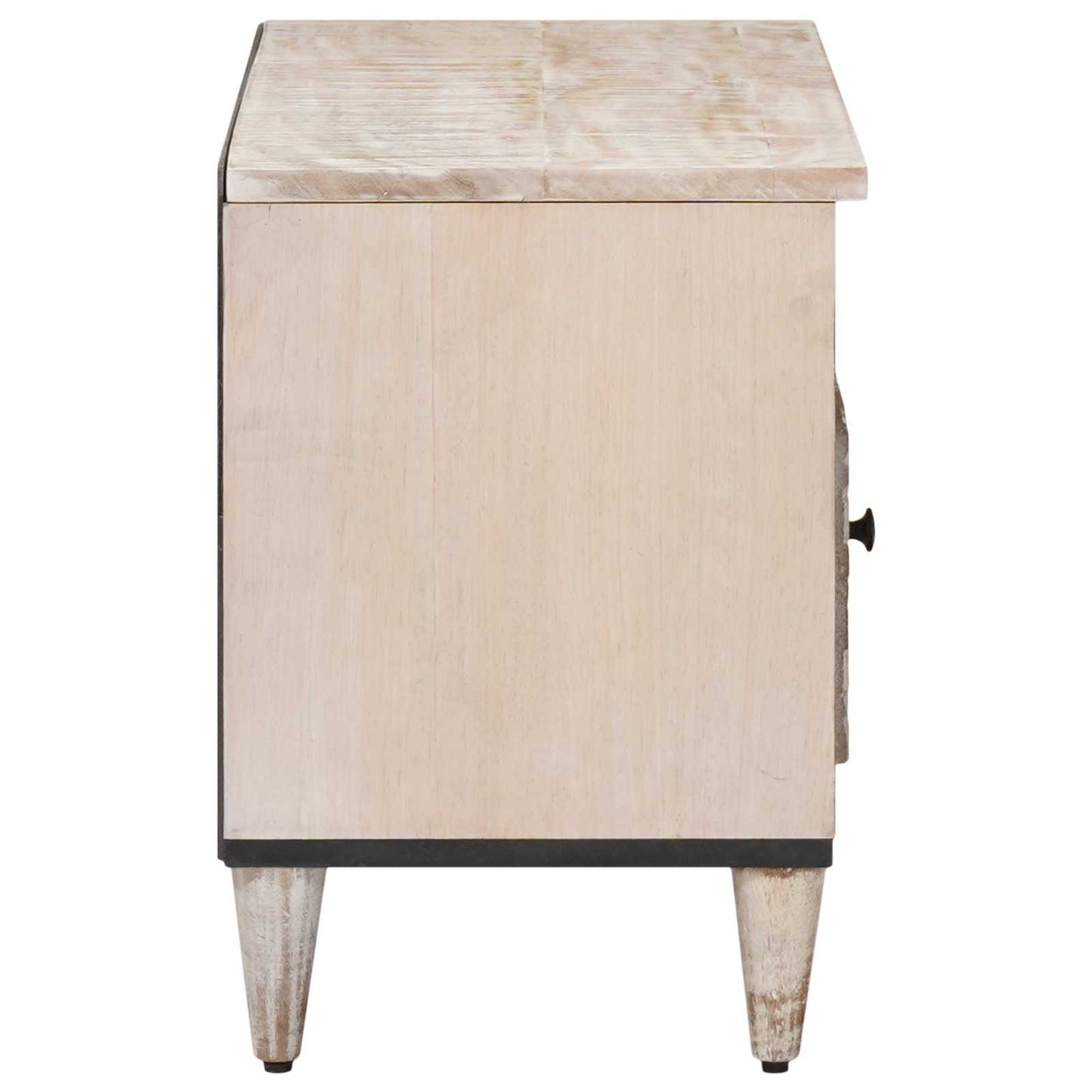 vidaXL TV Cabinet with Drawer White 80 x 33.5 x 46 cm Solid Mango Wood
