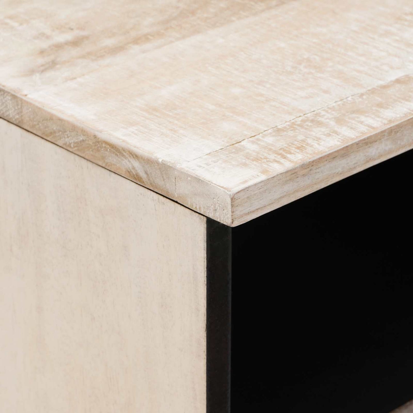 vidaXL TV Cabinet with Shelf White 100 x 33.5 x 46 cm Solid Mango Wood