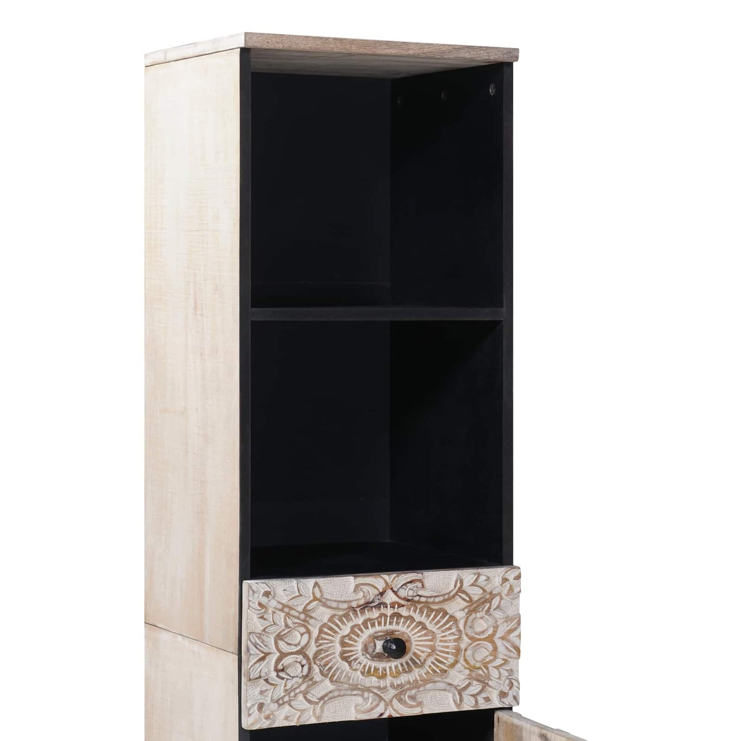 vidaXL Bathroom Cabinet White 38 x 33.5 x 160 cm Solid Mango Wood
