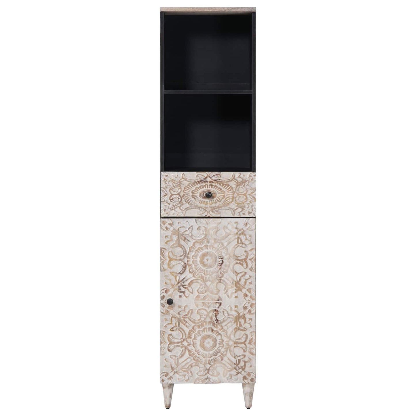 vidaXL Bathroom Cabinet White 38 x 33.5 x 160 cm Solid Mango Wood