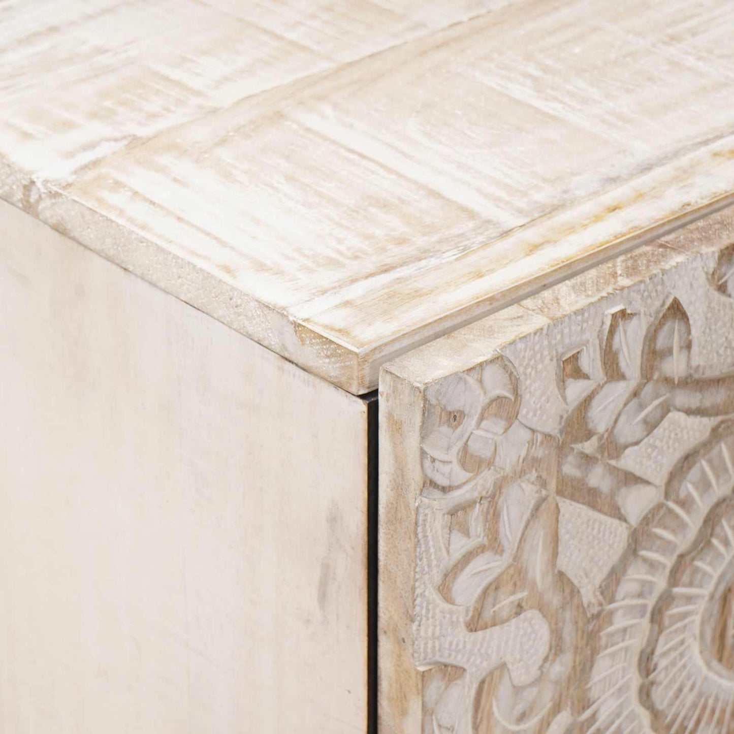 vidaXL Sideboard with Storage White 40 x 33.5 x 75 cm Solid Mango Wood
