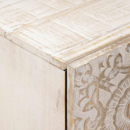 vidaXL Sideboard with Storage White 40 x 33.5 x 75 cm Solid Mango Wood