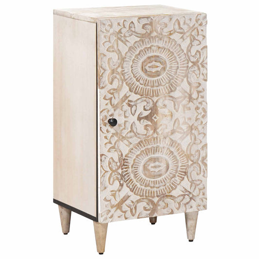 vidaXL Sideboard with Storage White 40 x 33.5 x 75 cm Solid Mango Wood