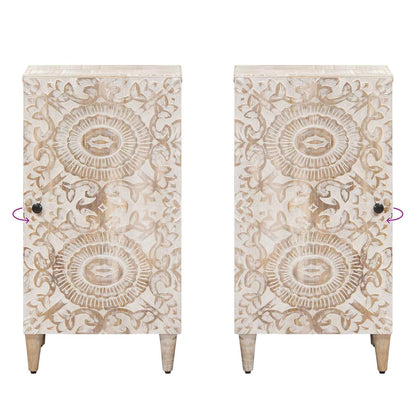 vidaXL Sideboard with Storage White 40 x 33.5 x 75 cm Solid Mango Wood