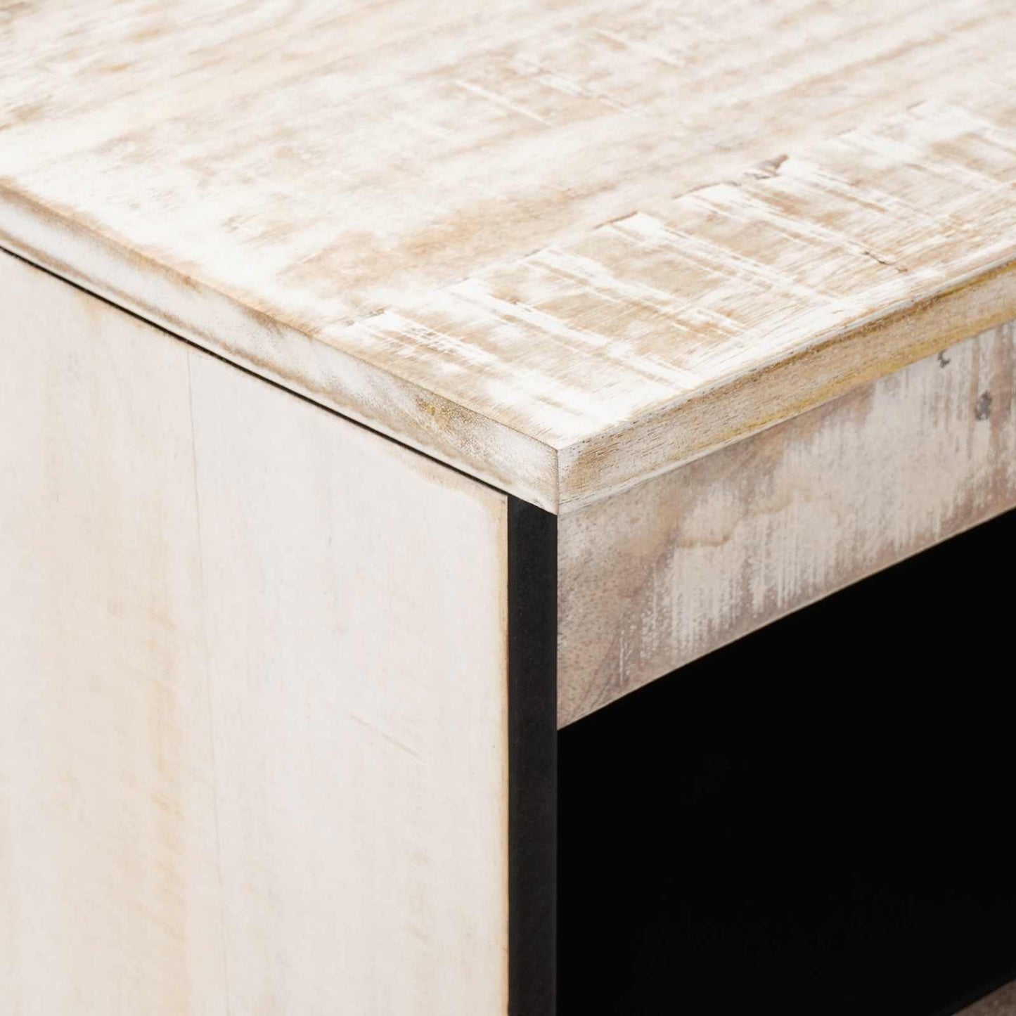 vidaXL Sideboard with Storage White 60 x 33.5 x 75 cm Solid Mango Wood