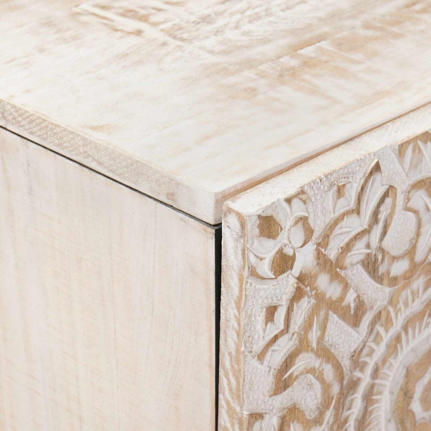 vidaXL Sideboard with Storage White 60 x 33.5 x 75 cm Solid Mango Wood