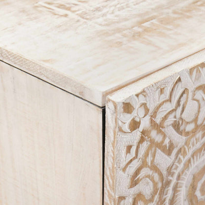 vidaXL Sideboard with Storage White 60 x 33.5 x 75 cm Solid Mango Wood