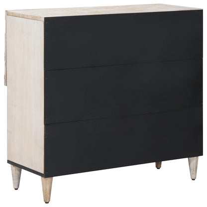 vidaXL Sideboard with Storage White 80 x 33.5 x 75 cm Solid Mango Wood