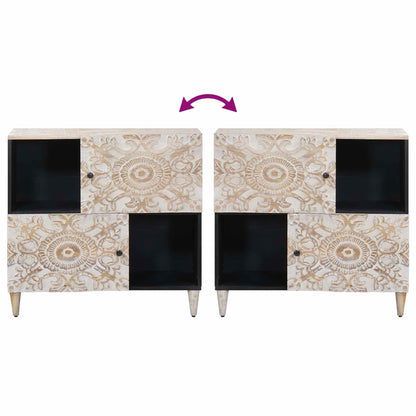 vidaXL Sideboard with Storage White 80 x 33.5 x 75 cm Solid Mango Wood