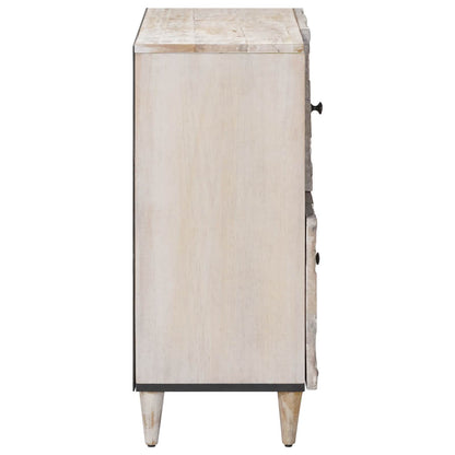 vidaXL Sideboard with Storage White 80 x 33.5 x 75 cm Solid Mango Wood