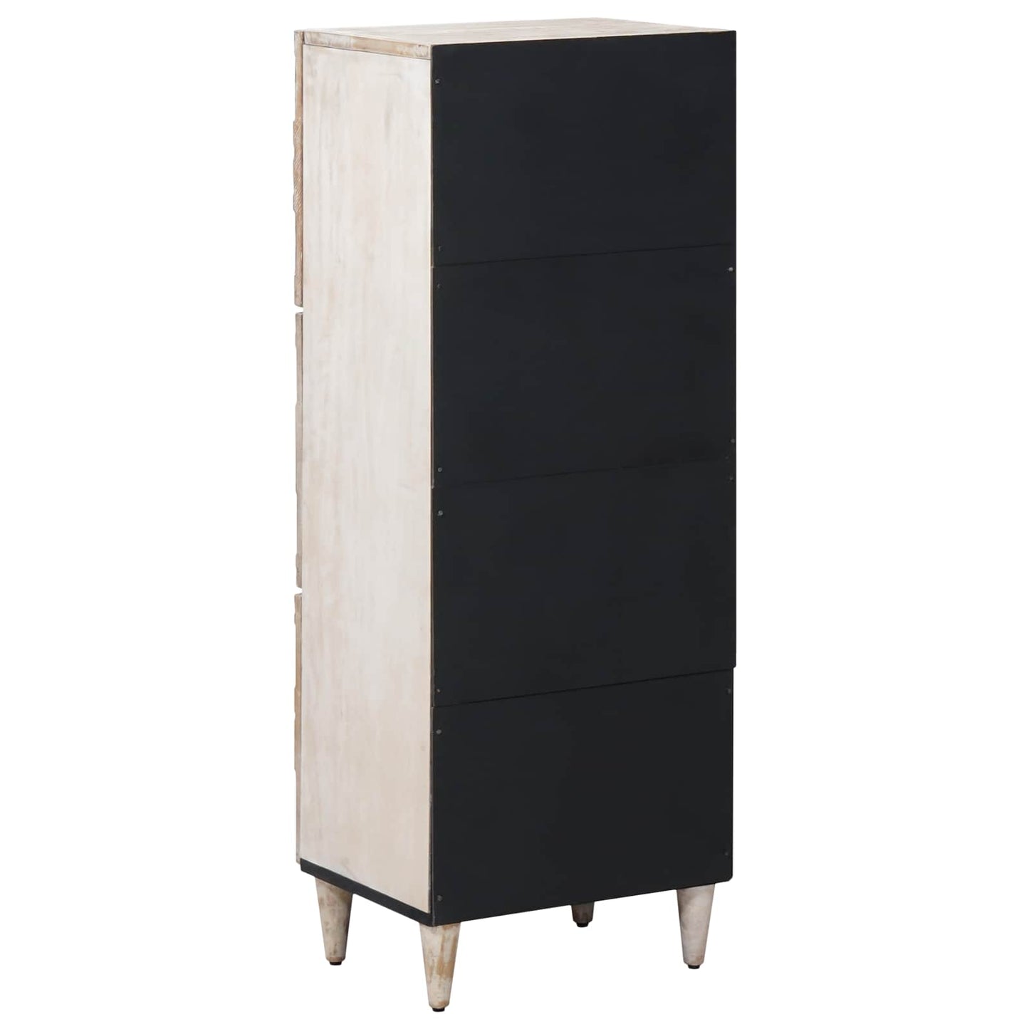 vidaXL High Board with Shelf White 40 x 33.5 x 110 cm Solid Mango Wood