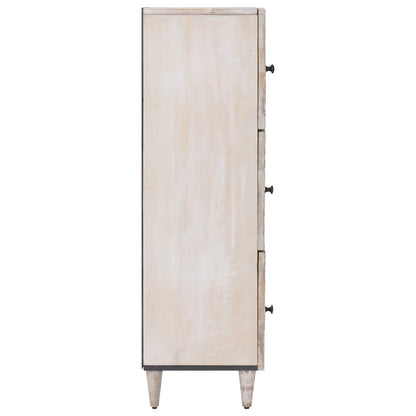 vidaXL High Board with Shelf White 40 x 33.5 x 110 cm Solid Mango Wood
