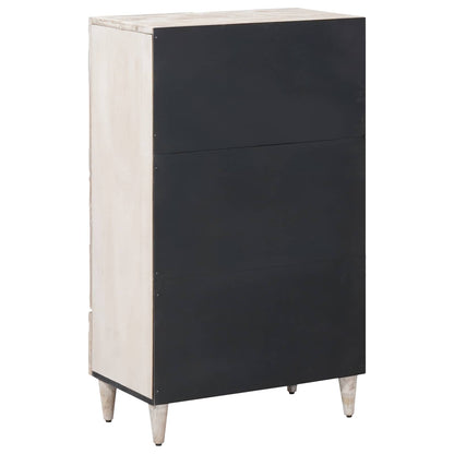 vidaXL High Board with Shelf White 60 x 33.5 x 100 cm Solid Mango Wood