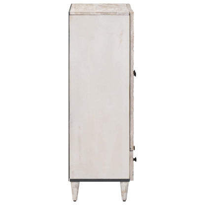 vidaXL High Board with Shelf White 60 x 33.5 x 100 cm Solid Mango Wood