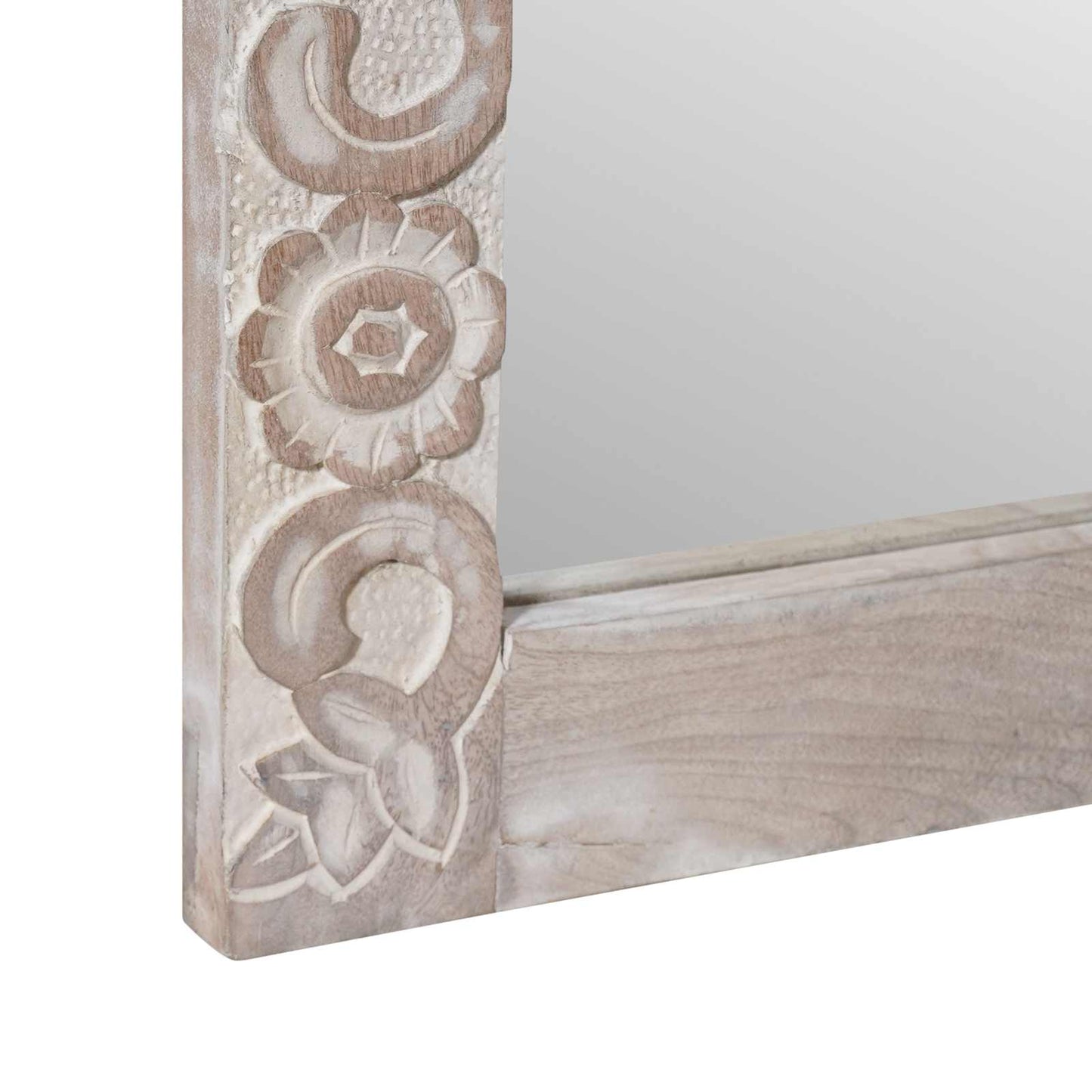vidaXL Wall Mirror Rectangular White 70 x 50 cm Solid Mango Wood
