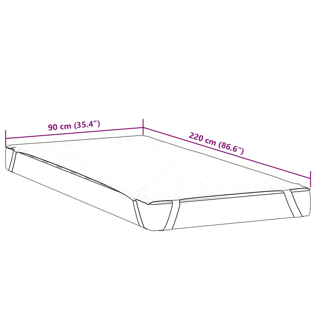 vidaXL Mattress Protector White 90x220 cm Waterproof