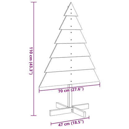 vidaXL Wooden Christmas Tree for Decoration 110 cm Solid Wood